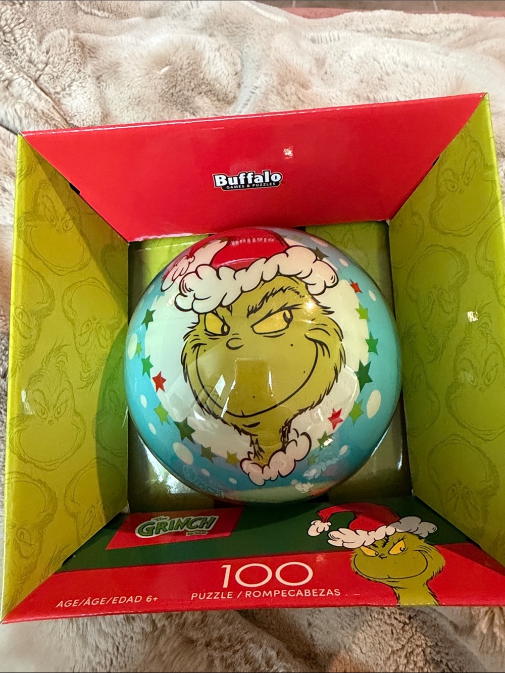 Buffalo David Bitton Light Blue Grinch Puzzle Ball